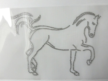 Pferd Dressur Reiten Pferde Klar HOTFIX Bügelbild Strass