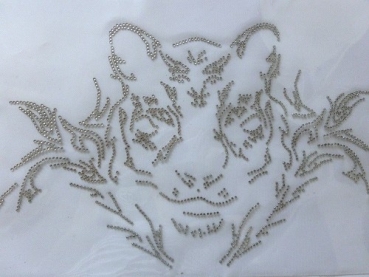 Tiger XXL Strass Hotfix Bügelbild Jacke Shirt Blazer Jacke Tasche Top Hemd