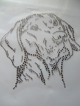 Preview: Traum Weimaraner Hund Black Diamond Strass Hotfix Hotglue Bügelbild Bügelmotiv