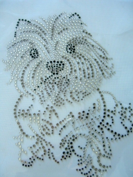 Yorkshire Yorkie Yorki Terrier Hund Strass Hotfix Hotglue Bügelbild Bügelmotiv