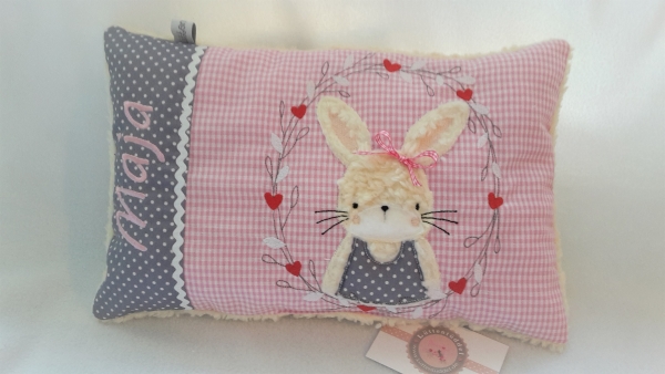 ★zauberhaftes  35x23 cm Kissen Geburt Einschulung Kita Taufe Hase  Mädchen Name ★ von Lüttentüddel