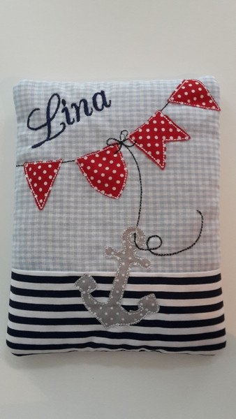 ♥ AHOI Anker Körnerkissen Wärmekissen Dinkel Wunschfarbe Wunschname