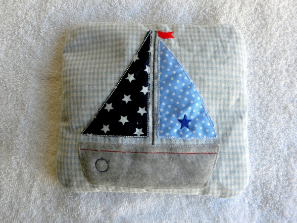 ♥ Boot Körnerkissen Wärmekissen Dinkel Wunschfarbe