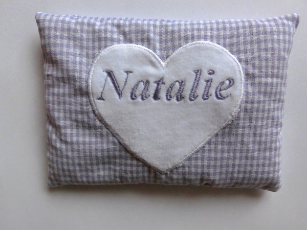 ♥ Herz Nicky Wunschname Körnerkissen Wärmekissen Dinkel Lavendel