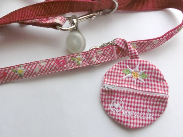 ♥ EDELWEIß Wunschname POOP BAG HUND KOTBEUTEL BESTICKT