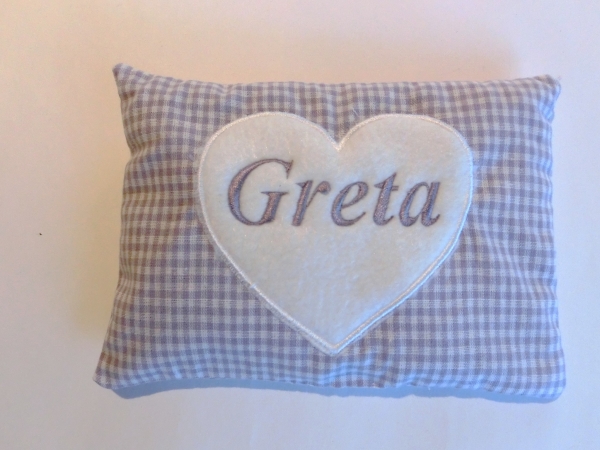 ♥ Herz Nicky Wunschname Körnerkissen Wärmekissen Dinkel Lavendel