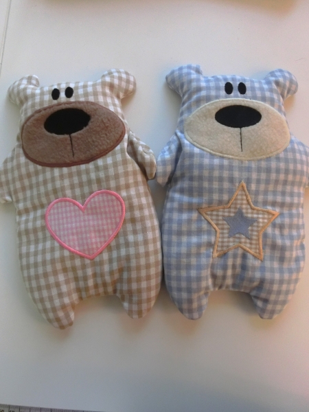 ♥ Knuddel Bär mit Stern Applikation Körnerkissen Wärmekissen Dinkel Wunschname