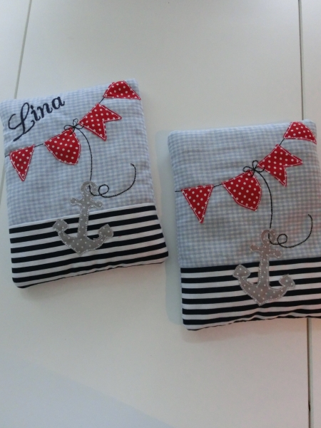 ♥ AHOI Anker Körnerkissen Wärmekissen Dinkel Wunschfarbe Wunschname