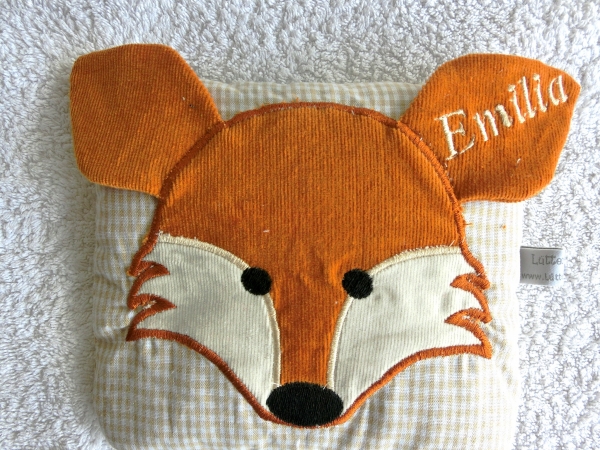 Tiere Name Wunschname Körnerkissen Wärmekissen Dinkelkissen Lavendel Stickerei von Lüttentüddel