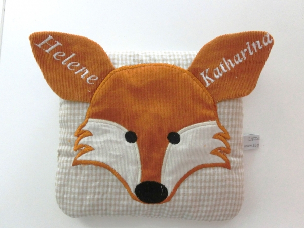 Tiere Name Wunschname Körnerkissen Wärmekissen Dinkelkissen Lavendel Stickerei von Lüttentüddel