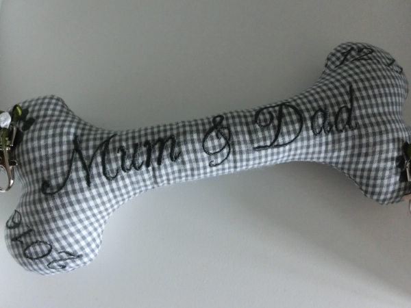 ♥ Ringkissen Knochen Wunschname Stickerei Hochzeit Hochzeitsknochen Just Married I Do Lüttentüddel