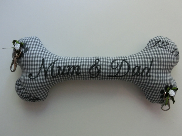 ♥ Ringkissen Knochen Wunschname Stickerei Hochzeit Hochzeitsknochen Just Married I Do Lüttentüddel