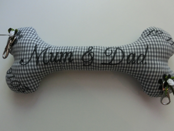 ♥ Ringkissen Knochen Wunschname Stickerei Hochzeit Hochzeitsknochen Just Married I Do Lüttentüddel