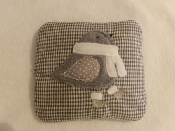 ♥ Spatz Körnerkissen Wärmekissen Dinkel Wunschfarbe Name von Lüttentüddel