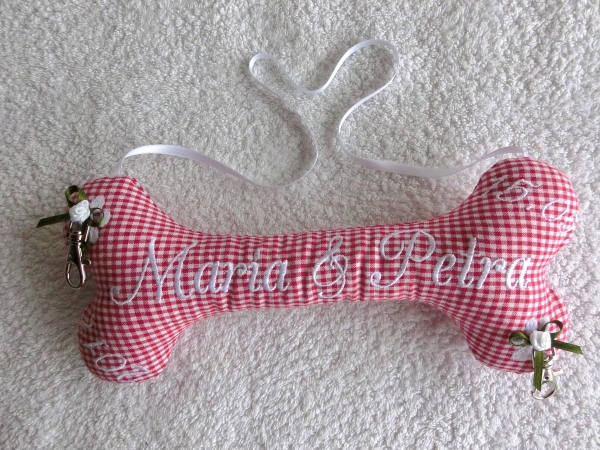 ♥ Ringkissen Knochen Wunschname Stickerei Hochzeit Hochzeitsknochen Just Married I Do