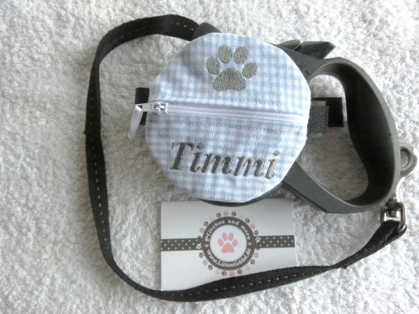 ♥ Wunschname POOP BAG HUND KOTBEUTEL BESTICKT Automatikleine Flexi