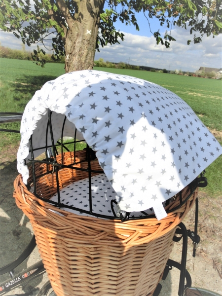 © Sterne Sonnensegel Sonnenschutz Blendschutz Hundefahrradkorb von Lüttentüddel®