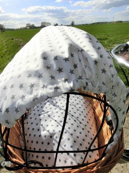© Sterne Sonnensegel Sonnenschutz Blendschutz Hundefahrradkorb von Lüttentüddel®