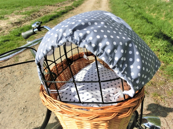 Pfote Sonnensegel Sonnenschutz Blendschutz Hundefahrradkorb Punkte von Lüttentüddel®