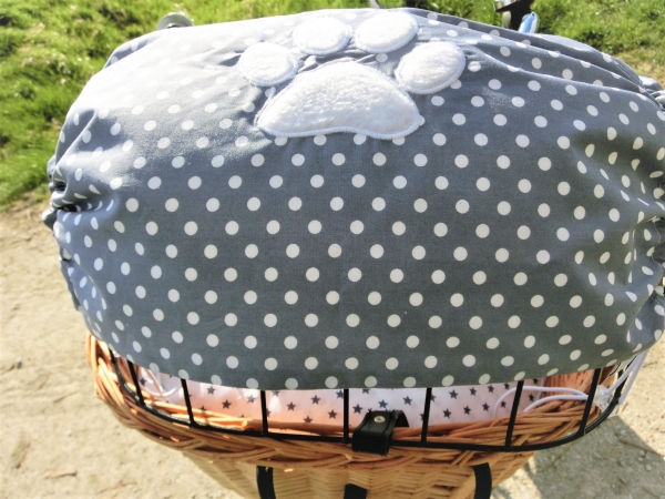 Pfote Sonnensegel Sonnenschutz Blendschutz Hundefahrradkorb Punkte von Lüttentüddel®
