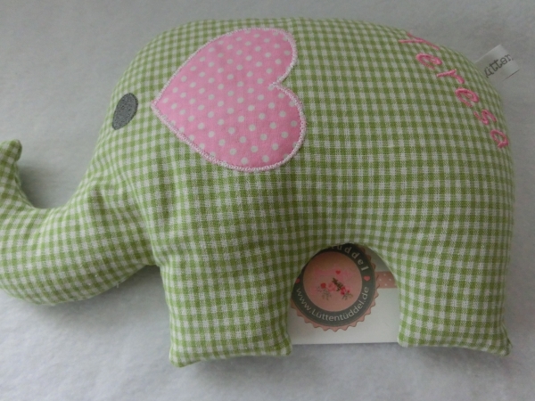 ♥ Elefant  Wunschname Körnerkissen Wärmekissen Dinkel Lavendel von Lüttentüddel
