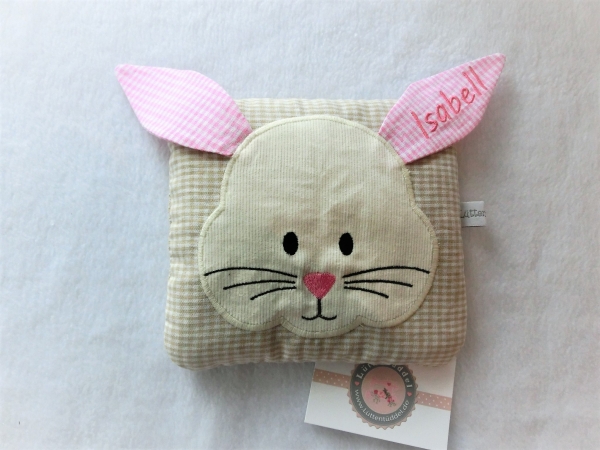 Tiere Name Wunschname Körnerkissen Wärmekissen Dinkelkissen Lavendel Stickerei von Lüttentüddel
