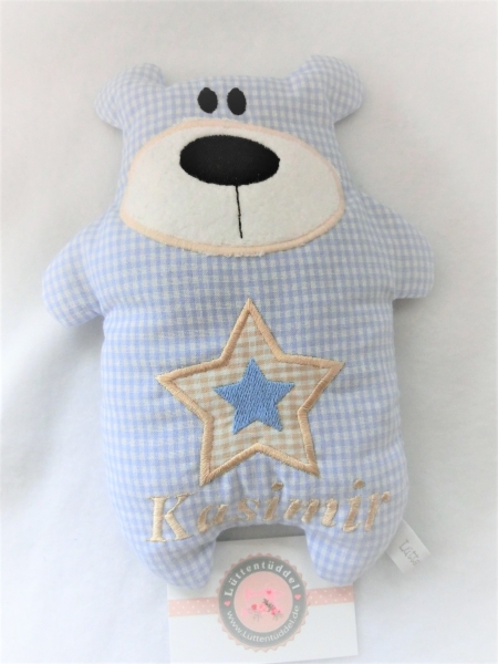 ♥ Knuddel Bär mit Stern Applikation Körnerkissen Wärmekissen Dinkel Wunschname