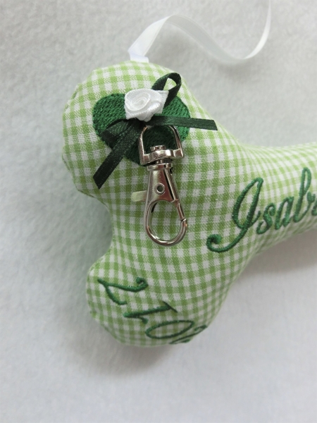 ♥ Zauberhaftes Ringkissen Knochen Wunschname Stickerei Hochzeit Standesamt  Hochzeitsknochen Just Married von LüttentüddelI