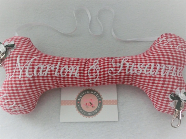 ♥ Ringkissen Knochen Wunschname Stickerei Hochzeit Hochzeitsknochen Just Married I Do