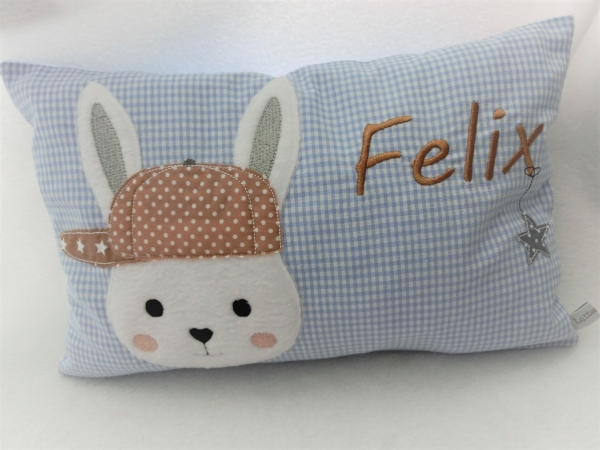 ★ 35x23 cm Kissen Geburt Hase Mädchen Name ★ von Lüttentüddel