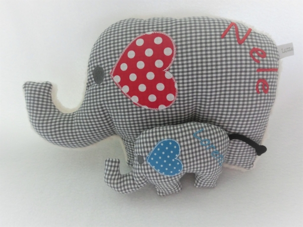 ♥ Elefant Schmusekissen Kita Taufe Geburt Einschulung Geschenk Name von Lüttentüddel