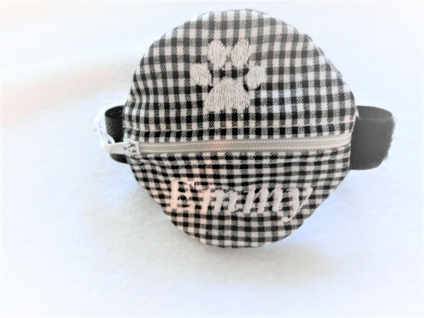 ♥ Wunschname Pfote POOP BAG HUND KOTBEUTEL BESTICKT Automatikleine Flexi