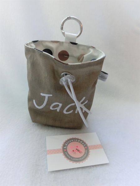 ♥ HUND DOTS LECKERLIBEUTEL KOTBEUTEL GÜRTELTASCHE GASSIBEUTEL VON LÜTTENTÜDDEL