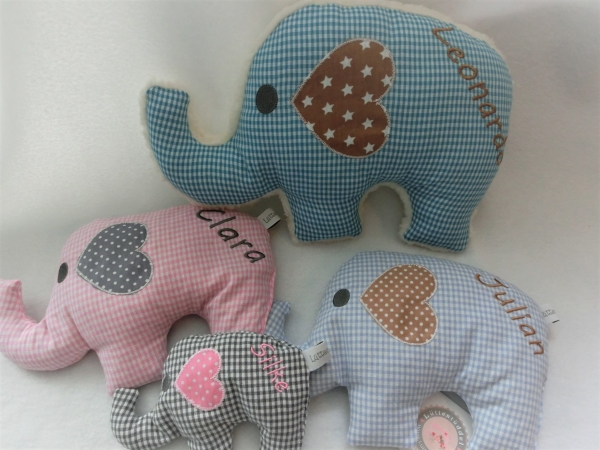 Elefant Körnerkissen Wärmekissen Dinkel Wunschfarbe Name Geburt Taufe Geschenk Geburtstag Einschulung von Lüttentüddel