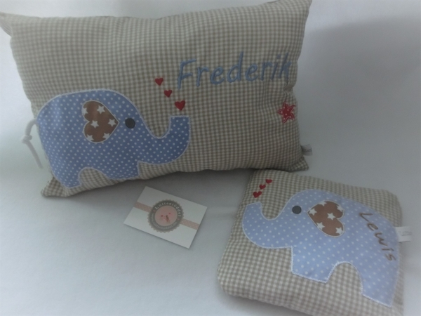 Elefant Körnerkissen Wärmekissen Dinkel Wunschfarbe Name Geburt Taufe Geschenk Geburtstag Einschulung von Lüttentüddel