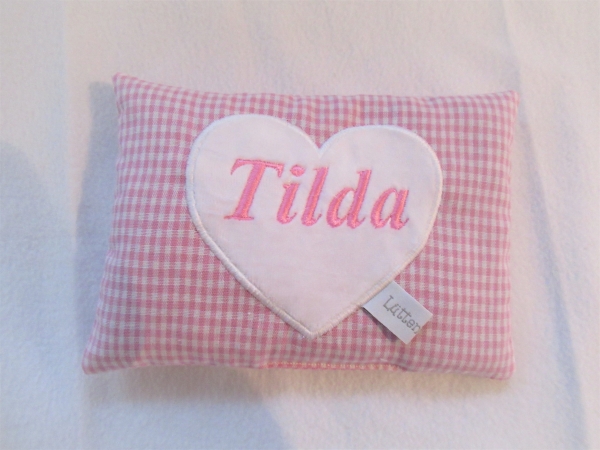 ♥ Herz Nicky Wunschname Körnerkissen Wärmekissen Dinkel Lavendel