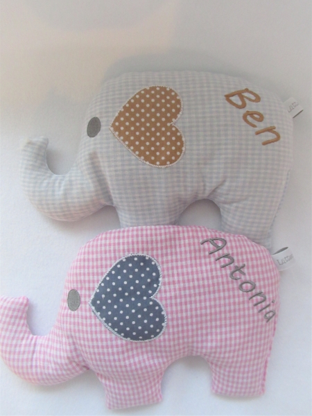 ♥ Elefant  Wunschname Körnerkissen Wärmekissen Dinkel Lavendel von Lüttentüddel