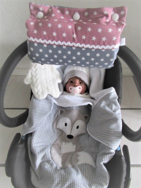 ♥ Beere Sterne Punkte Armpolster Armschoner für Babyschale ★ Lüttentüddel © ♥ Wunschname