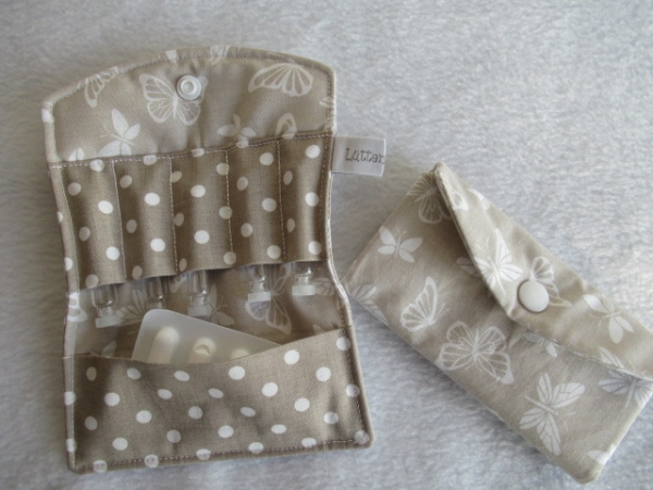 ♥ Schmetterlinge Sand Punkte Globuli Täschchen, Notfall Täschchen Tampon Pillentäschchen ♥ © Lüttentüddel