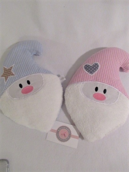 Wichtel Körnerkissen Wärmekissen Dinkel Wunschfarbe Name von Lüttentüddel