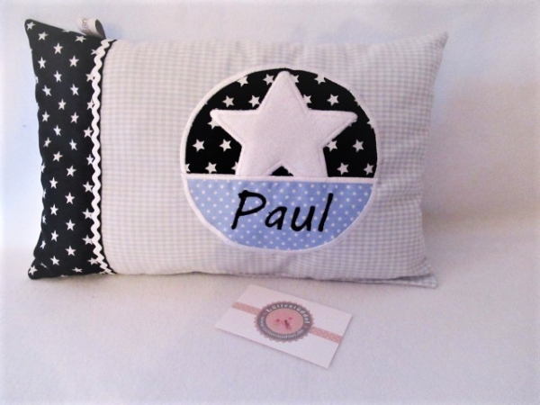 ★ 35x23 cm Kissen Geburt Stern Name ★ von Lüttentüddel