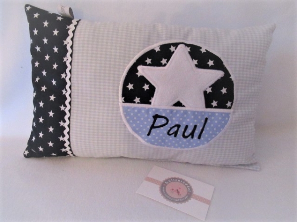 ★ 35x23 cm Kissen Geburt Stern Name ★ von Lüttentüddel