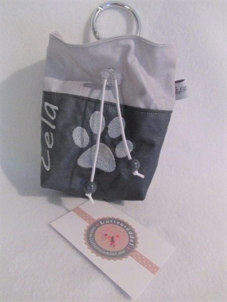 ♥ HUND PFOTE LECKERLIBEUTEL KOTBEUTEL GÜRTELTASCHE VON LÜTTENTÜDDEL