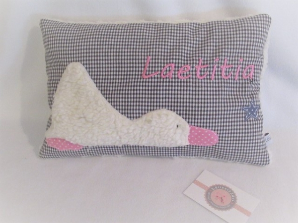 ★ 35x23 cm Kissen Geburt Ente Name  Geburt Einschulung Kita Geschenk Kuschelkissen Kissen to go...★ von Lüttentüddel