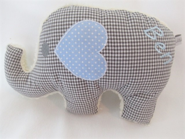 ♥ Elefant Schmusekissen Kita Taufe Geburt Einschulung Geschenk Name von Lüttentüddel