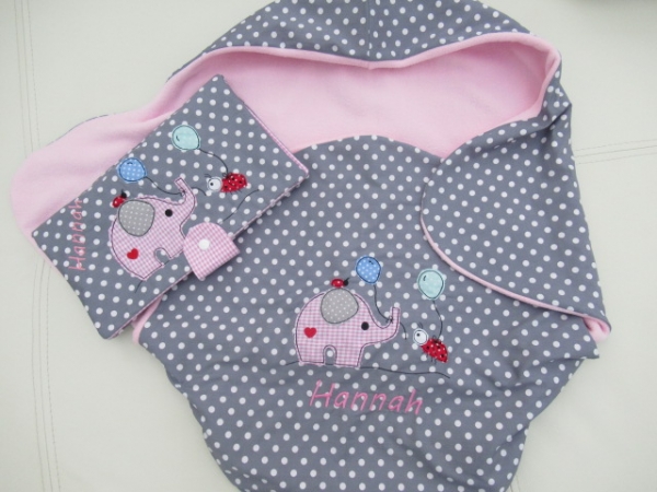 ♥ Körnerkissen Wunschname Wärmekissen Dinkel Lavendel Elefant von Lüttentüddel