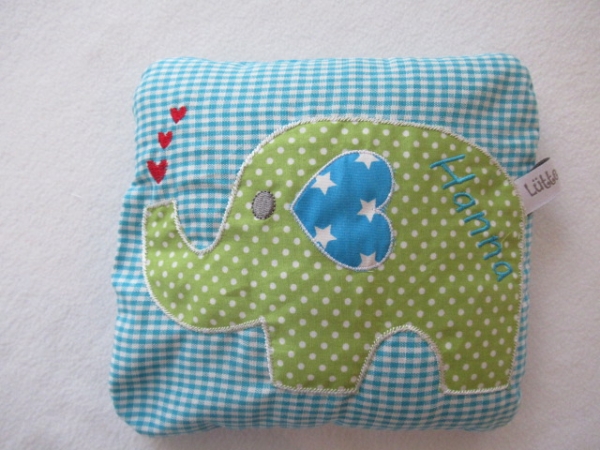 Elefant Körnerkissen Wärmekissen Dinkel Wunschfarbe Name Geburt Taufe Geschenk Geburtstag Einschulung von Lüttentüddel