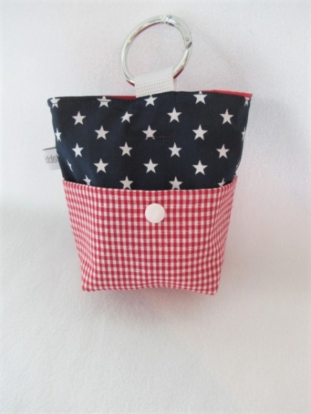 ♥ BUTTON STERN Vichy HUND LECKERLIBEUTEL KOTBEUTEL GÜRTELTASCHE VON LÜTTENTÜDDEL