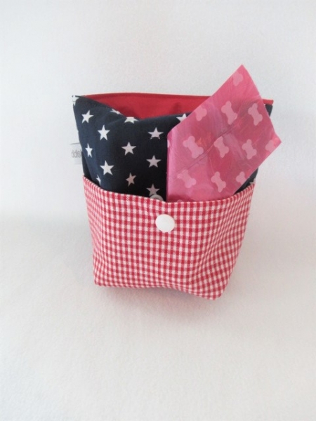 ♥ BUTTON STERN Vichy HUND LECKERLIBEUTEL KOTBEUTEL GÜRTELTASCHE VON LÜTTENTÜDDEL