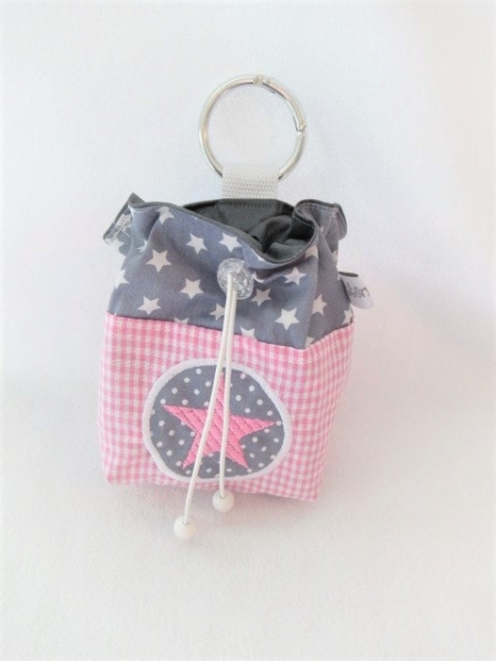 ♥ BUTTON STERN Vichy HUND LECKERLIBEUTEL KOTBEUTEL GÜRTELTASCHE VON LÜTTENTÜDDEL